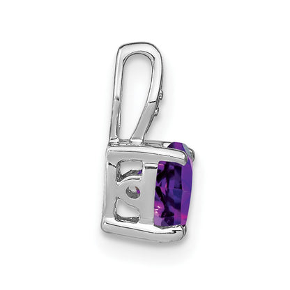 14K Weißgold Herz-Anhänger mit Amethyst und echten Diamanten