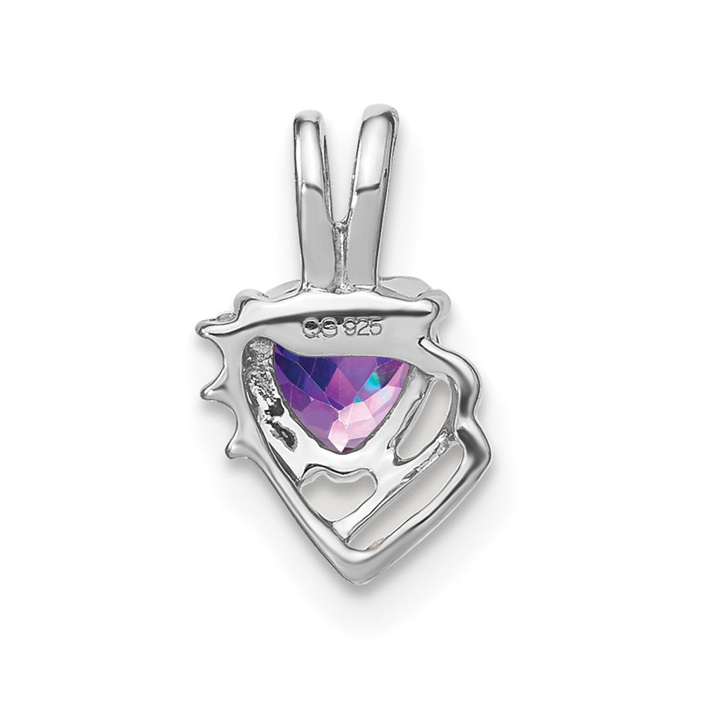 14K Weißgold Amethyst- und Echtdiamant-Anhänger