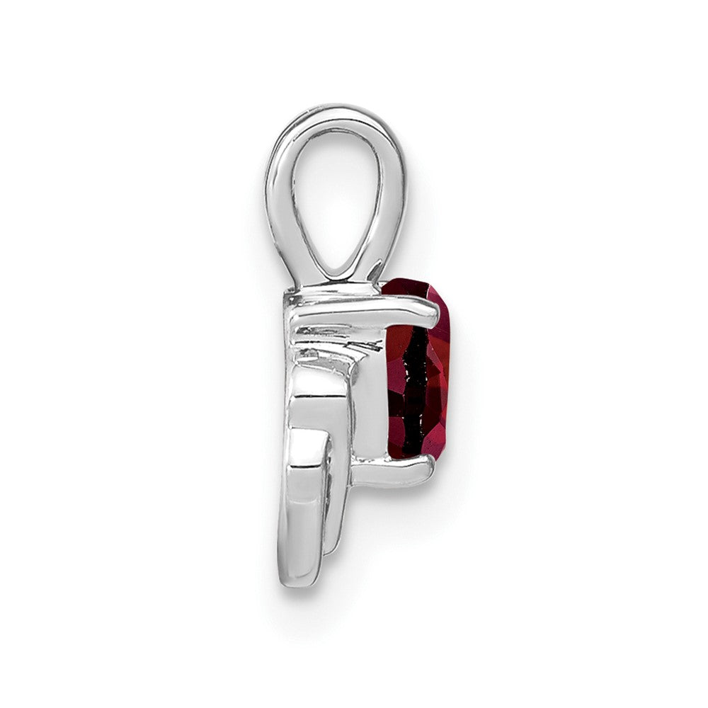 Anhänger aus 14K Weißgold mit Granat und echtem Diamant