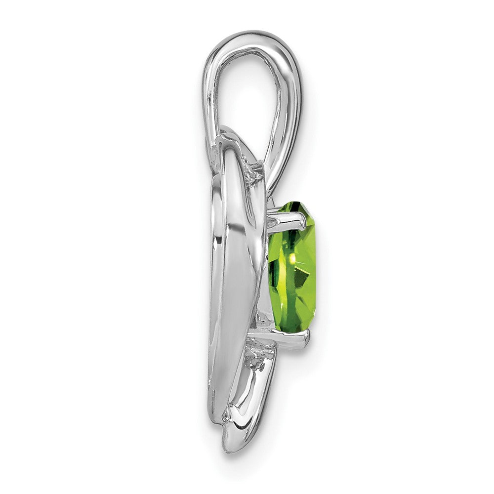 14K Weißgold Herz-Anhänger mit Peridot und echtem Diamant