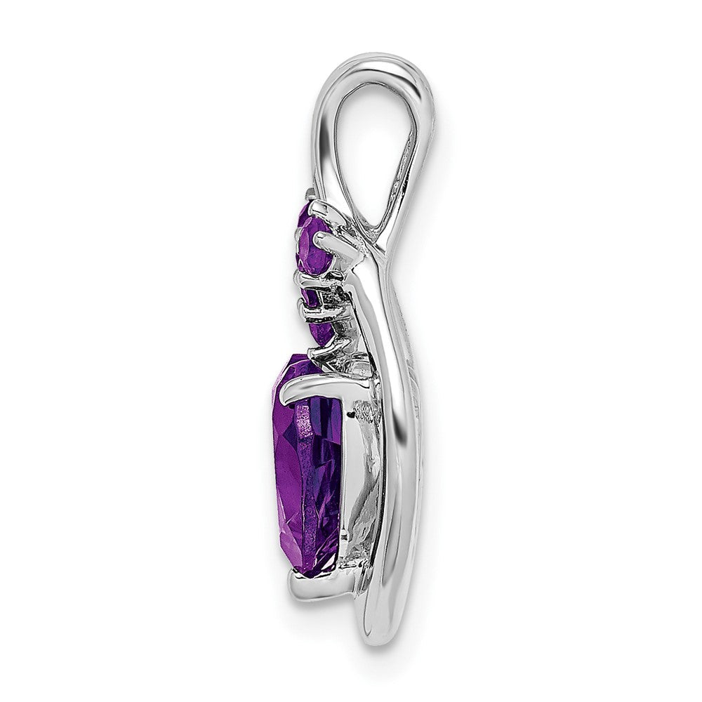 14K Weißgold Herzanhänger mit Amethyst