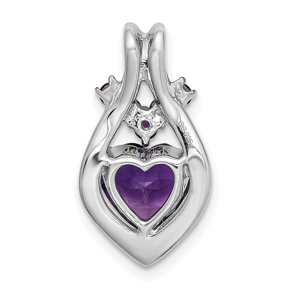 14K Weißgold Herzanhänger mit Amethyst