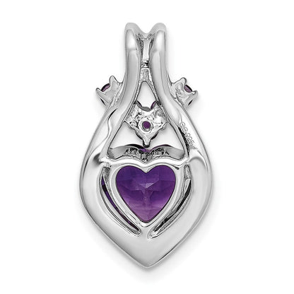 14K Weißgold Herzanhänger mit Amethyst
