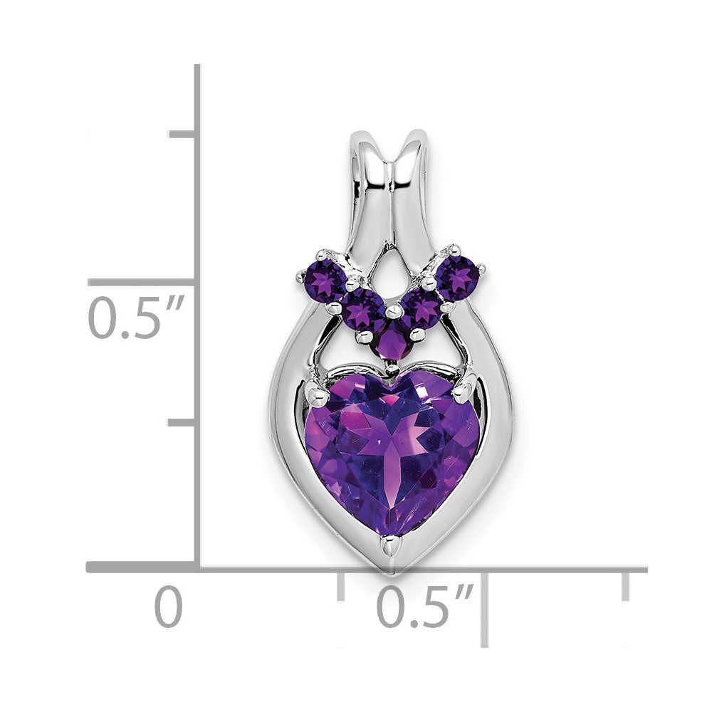 14K Weißgold Herzanhänger mit Amethyst