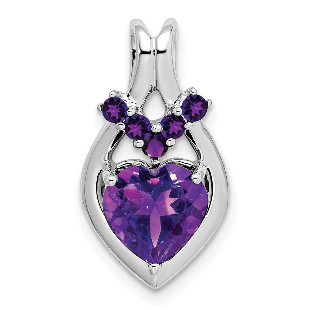 14K Weißgold Herzanhänger mit Amethyst