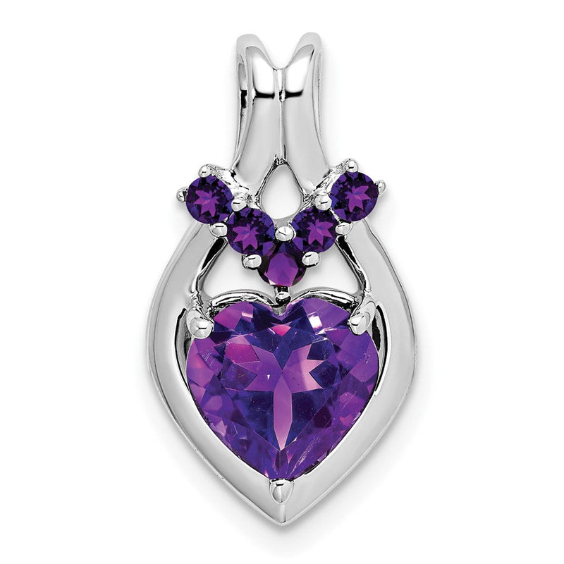 14K Weißgold Herzanhänger mit Amethyst
