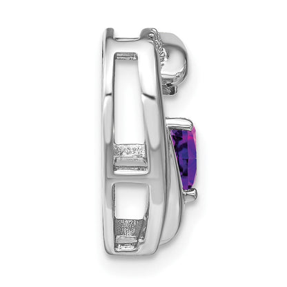 Sterlingsilber-Anhänger mit Amethyst und echtem Diamant