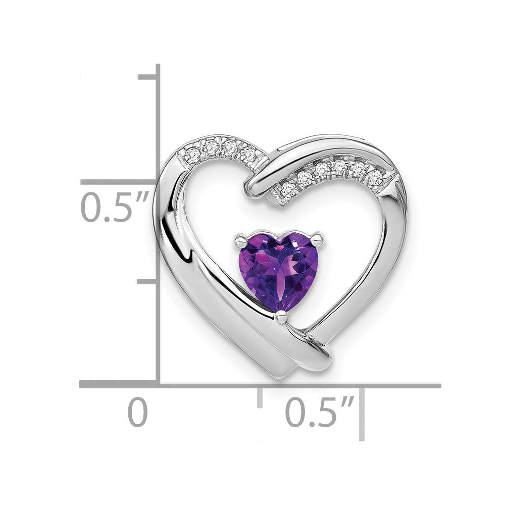 Sterlingsilber-Anhänger mit Amethyst und echtem Diamant