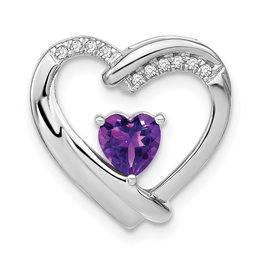 Sterlingsilber-Anhänger mit Amethyst und echtem Diamant