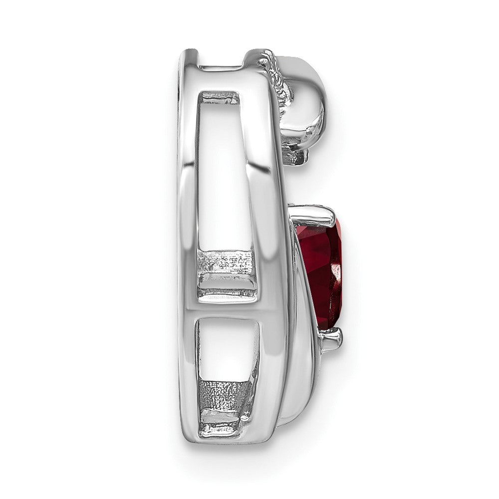 Sterling Silber Granat- und Echtdiamant-Anhänger