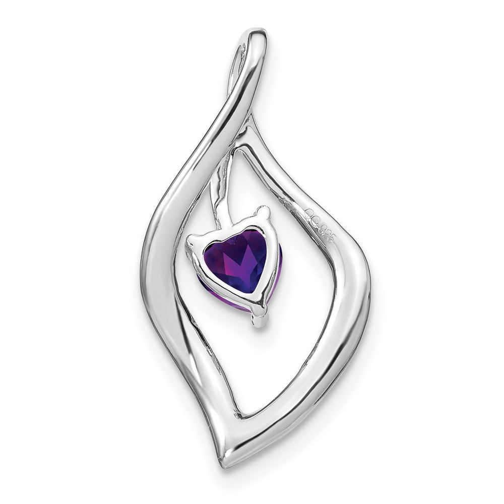 14k Weißgold Amethyst- und Echtdiamant-Anhänger