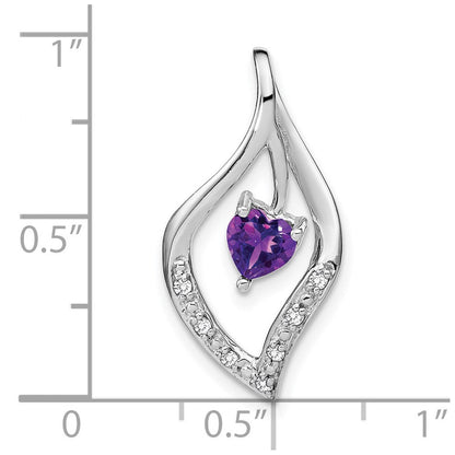 14k Weißgold Amethyst- und Echtdiamant-Anhänger