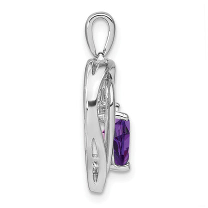 Sterlingsilber-Anhänger mit Amethyst und echten Diamanten