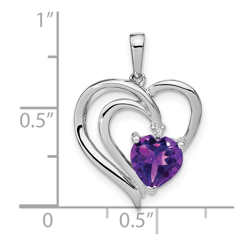 Sterlingsilber-Anhänger mit Amethyst und echten Diamanten