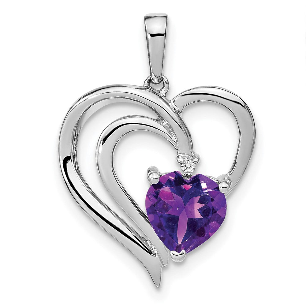 Sterlingsilber-Anhänger mit Amethyst und echten Diamanten