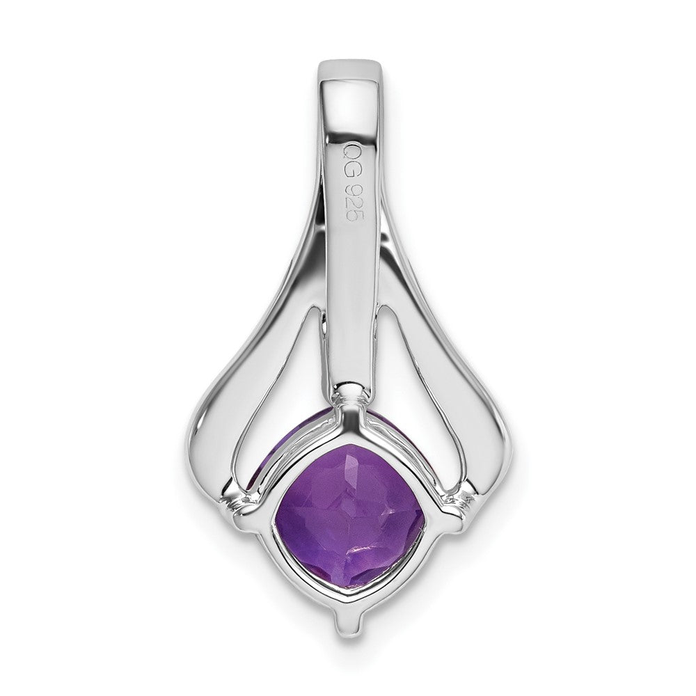14K Weißgold Amethyst- und Echtdiamant-Anhänger