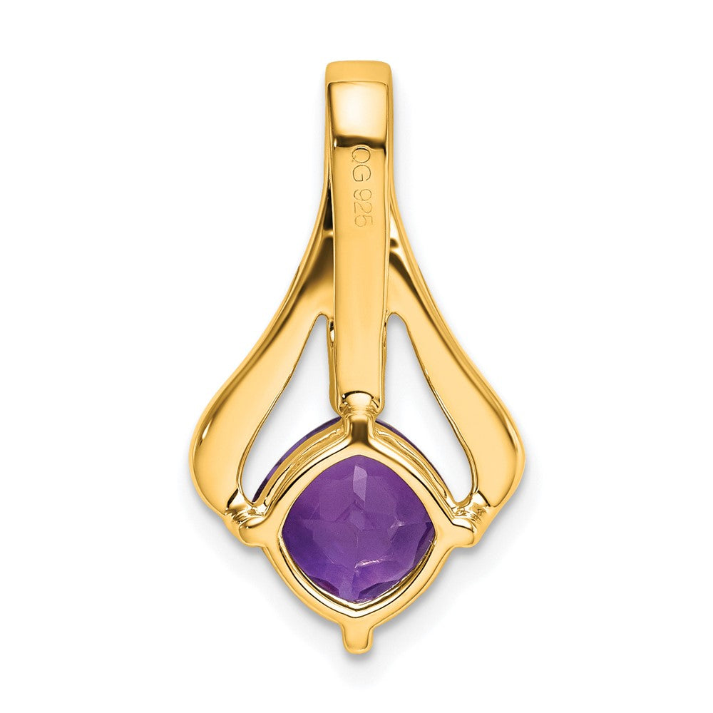 14K Gelbgold Anhänger mit Amethyst und echten Diamanten
