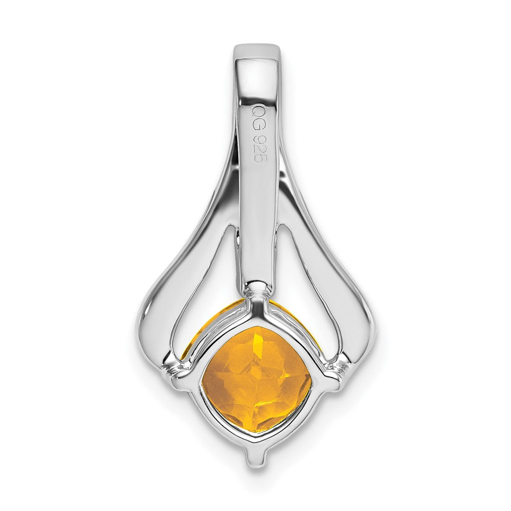 14K Weißgold Citrin- und Echtdiamant-Anhänger