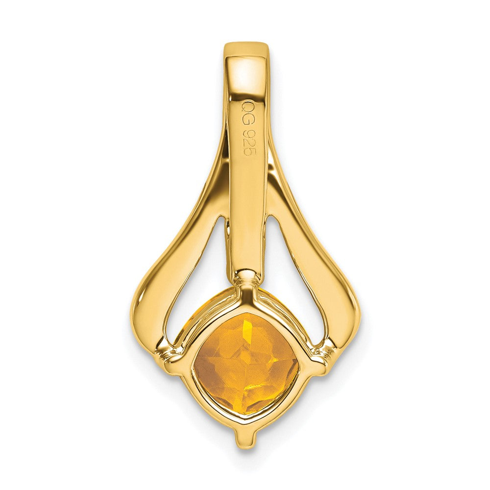 14K Gelbgold Anhänger mit Citrin und echten Diamanten