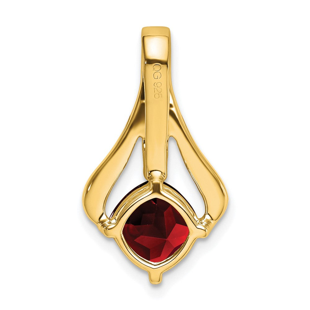 14K Gelbgold Anhänger mit Granat und echten Diamanten