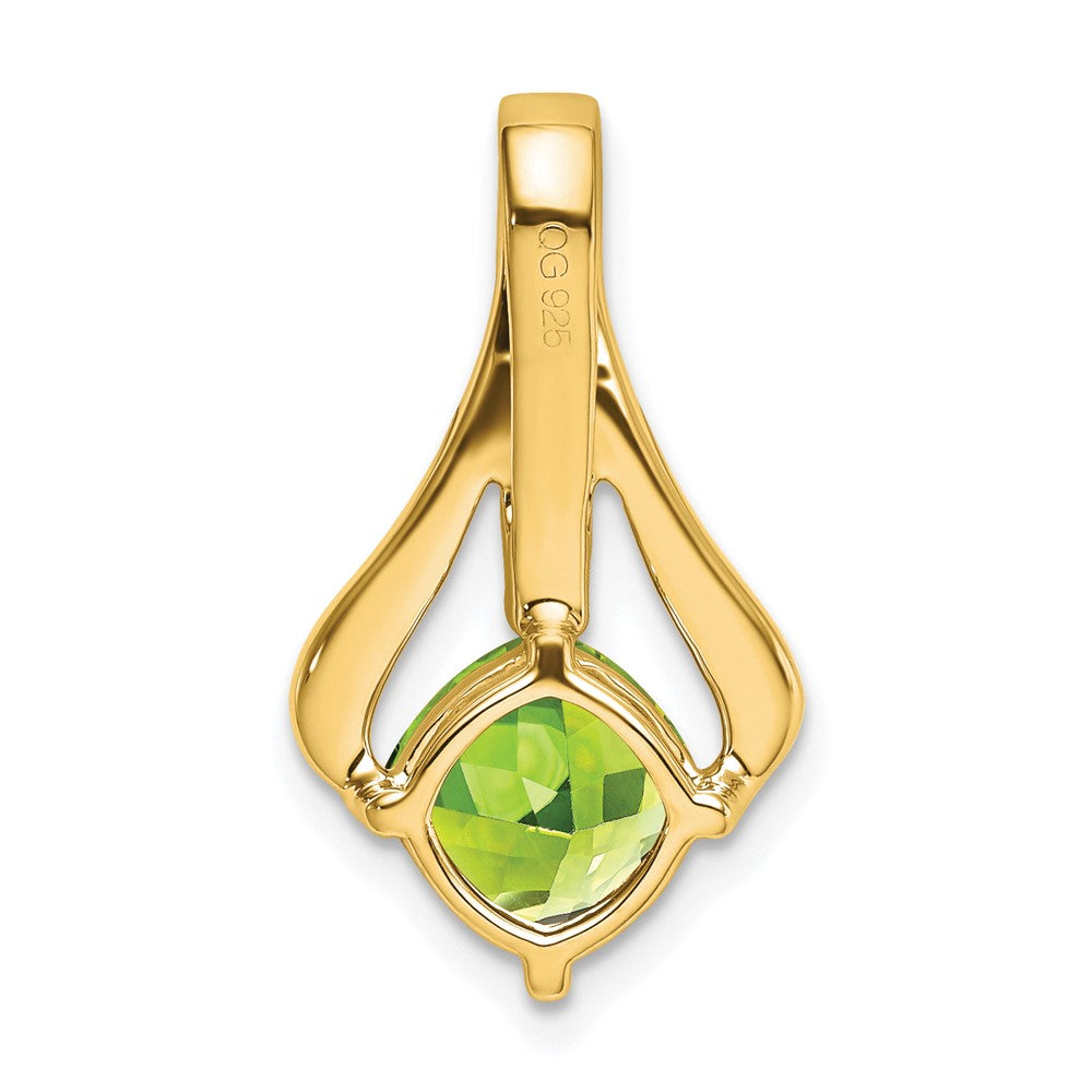 14K Gelbgold Peridot- und Echtdiamant-Anhänger