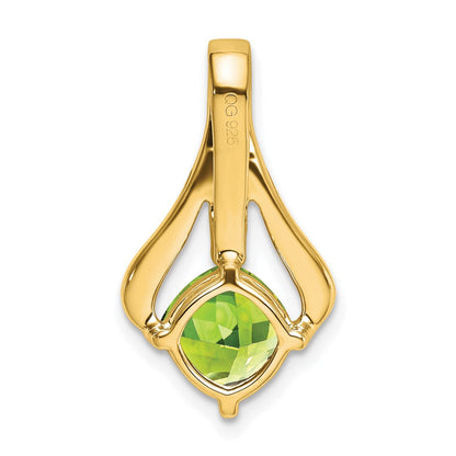 14K Gelbgold Peridot- und Echtdiamant-Anhänger