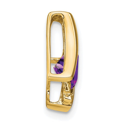 Anhänger aus 10K Gelbgold mit Amethyst und echten Diamanten