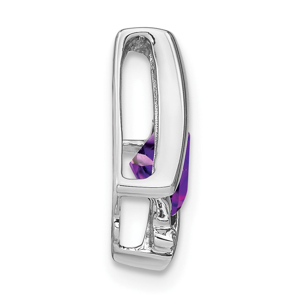 14K Weißgold Amethyst- und Echt-Diamant-Anhänger