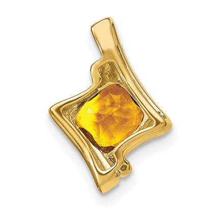 10 Karat Gelbgold Citrin- und Echtdiamant-Anhänger