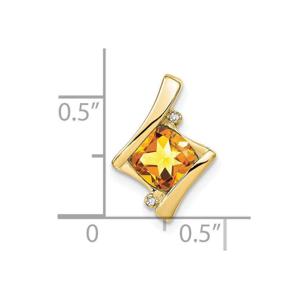 10 Karat Gelbgold Citrin- und Echtdiamant-Anhänger