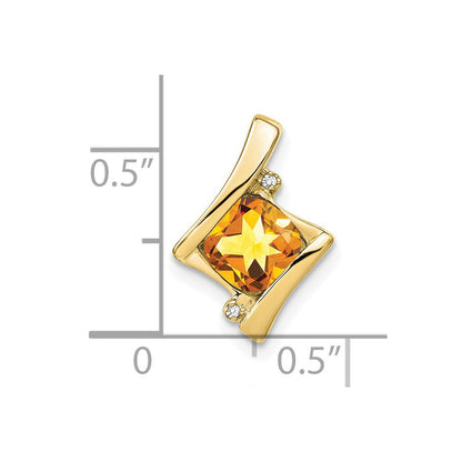 10 Karat Gelbgold Citrin- und Echtdiamant-Anhänger