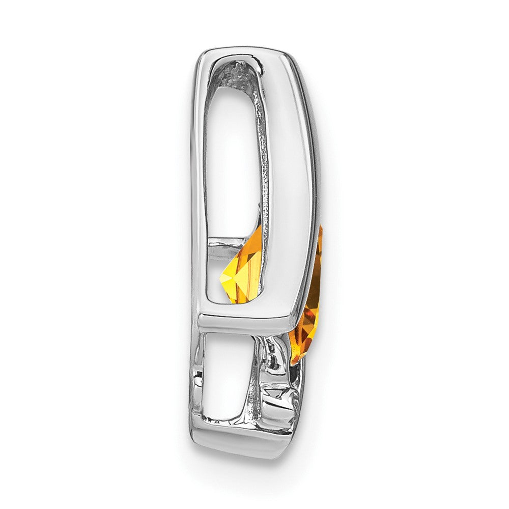 14K Weißgold Citrin- und Echtdiamant-Anhänger