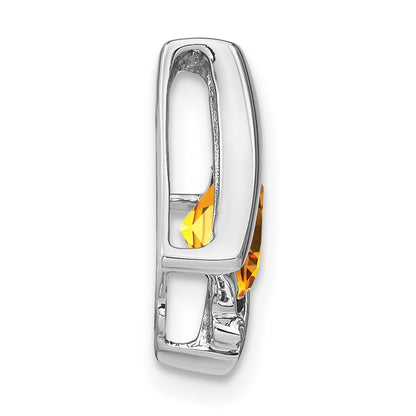 14K Weißgold Citrin- und Echtdiamant-Anhänger