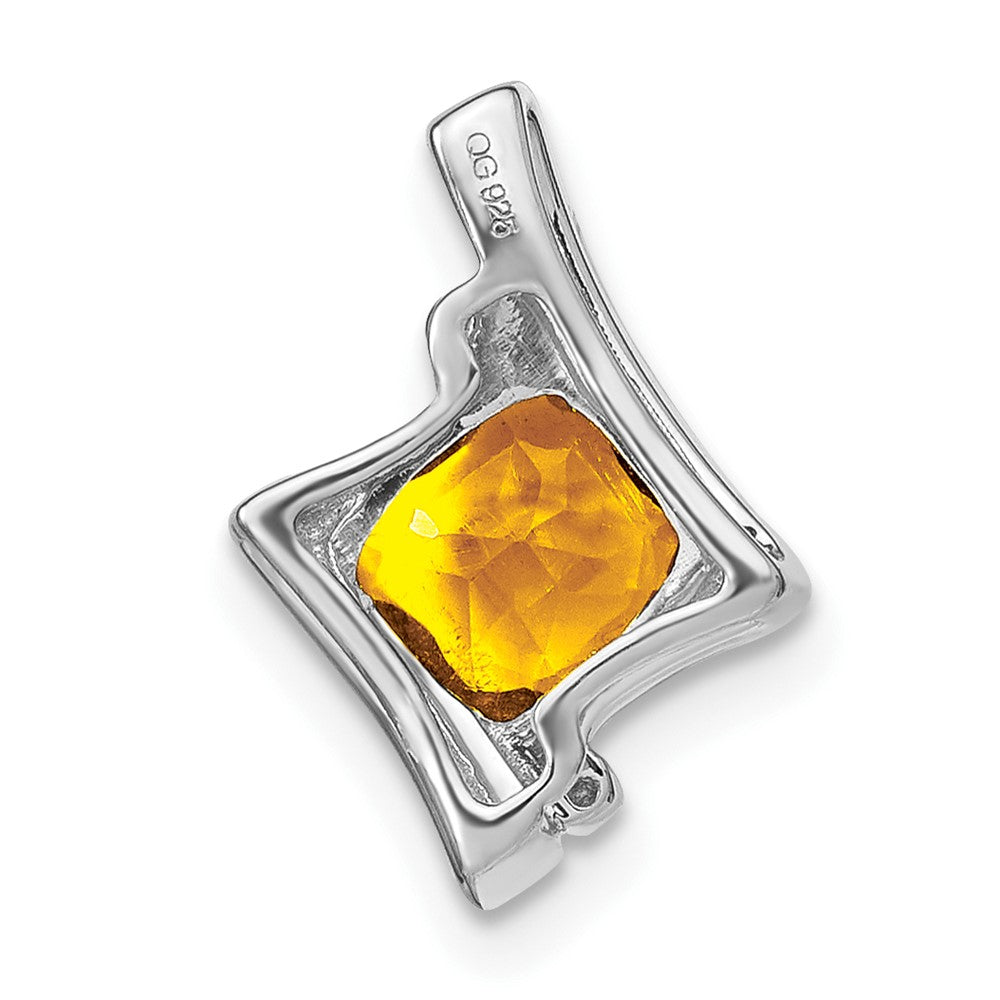 14K Weißgold Citrin- und Echtdiamant-Anhänger