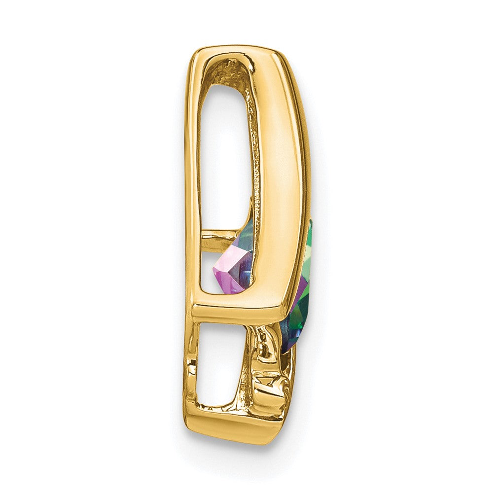 14K Gelbgold Anhänger mit Mystic-Fire-Topas und echtem Diamant