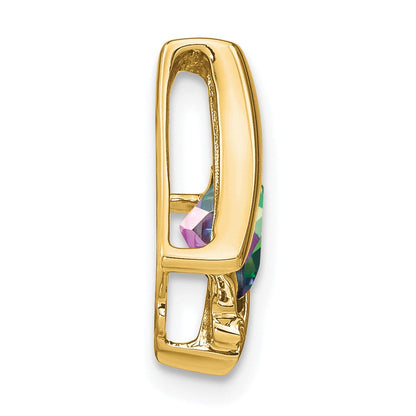 14K Gelbgold Anhänger mit Mystic-Fire-Topas und echtem Diamant