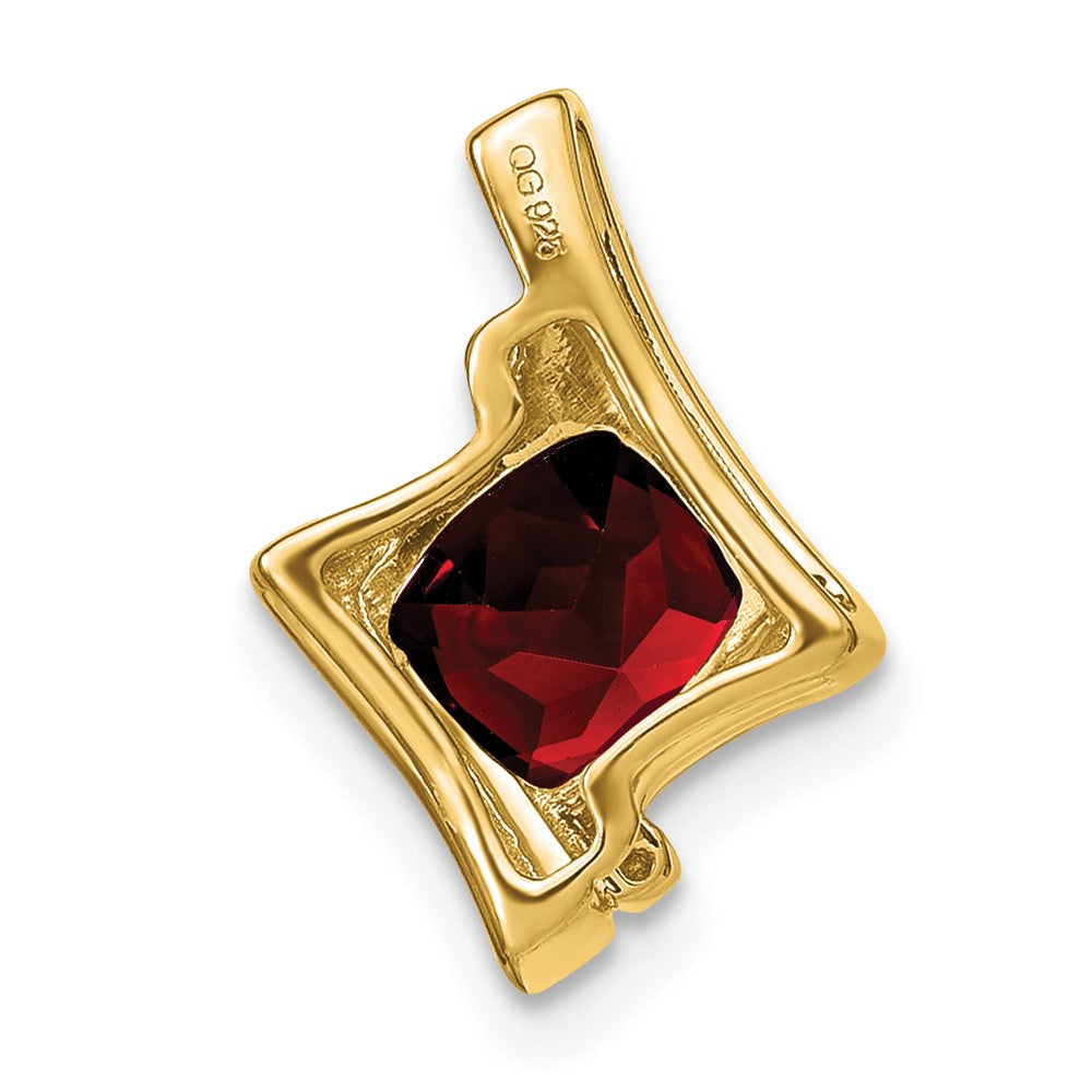 10K Gelbgold Granat- und Echt-Diamant-Anhänger