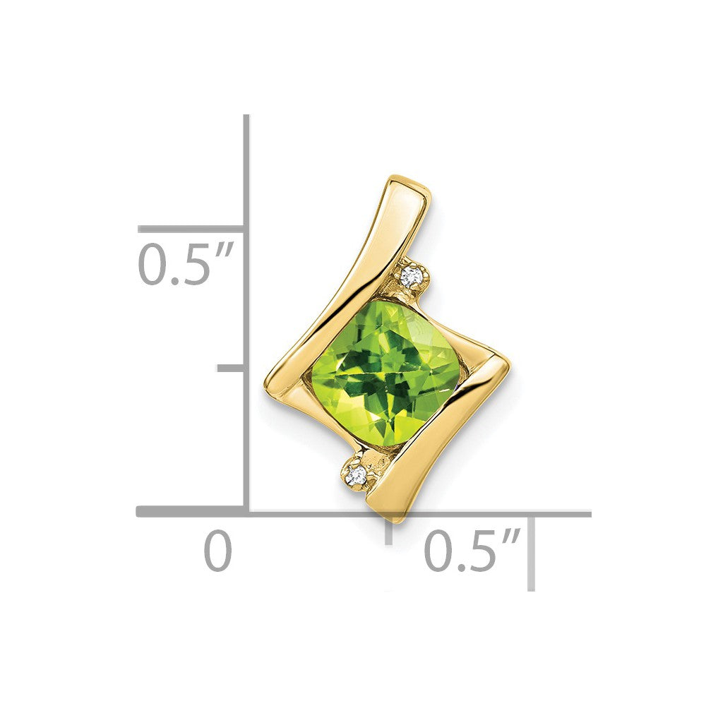 10 Karat Gelbgold Peridot- und Diamant-Anhänger