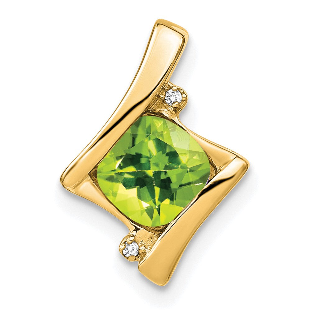 10 Karat Gelbgold Peridot- und Diamant-Anhänger
