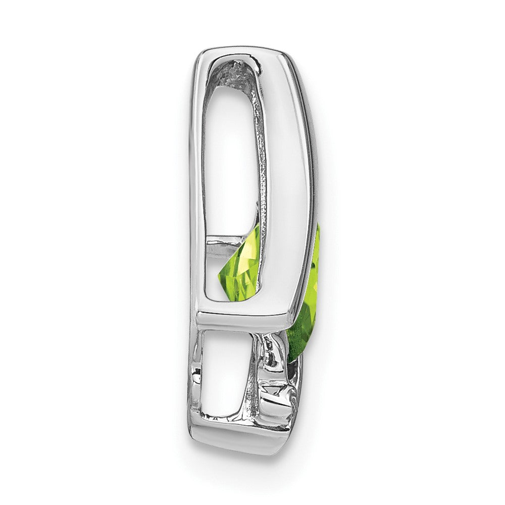 14K Weißgold Peridot- und Echtdiamant-Anhänger