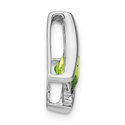14K Weißgold Peridot- und Echtdiamant-Anhänger