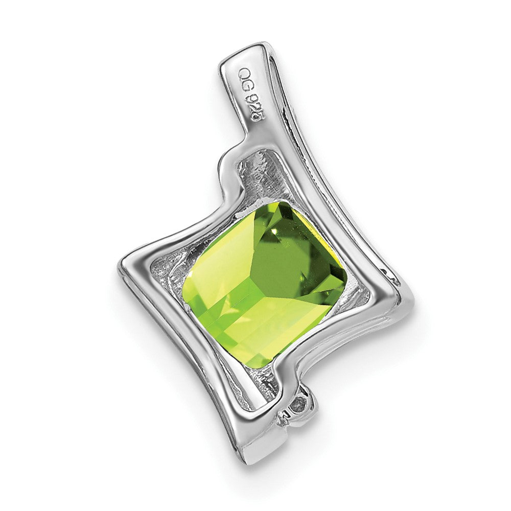 14K Weißgold Peridot- und Echtdiamant-Anhänger