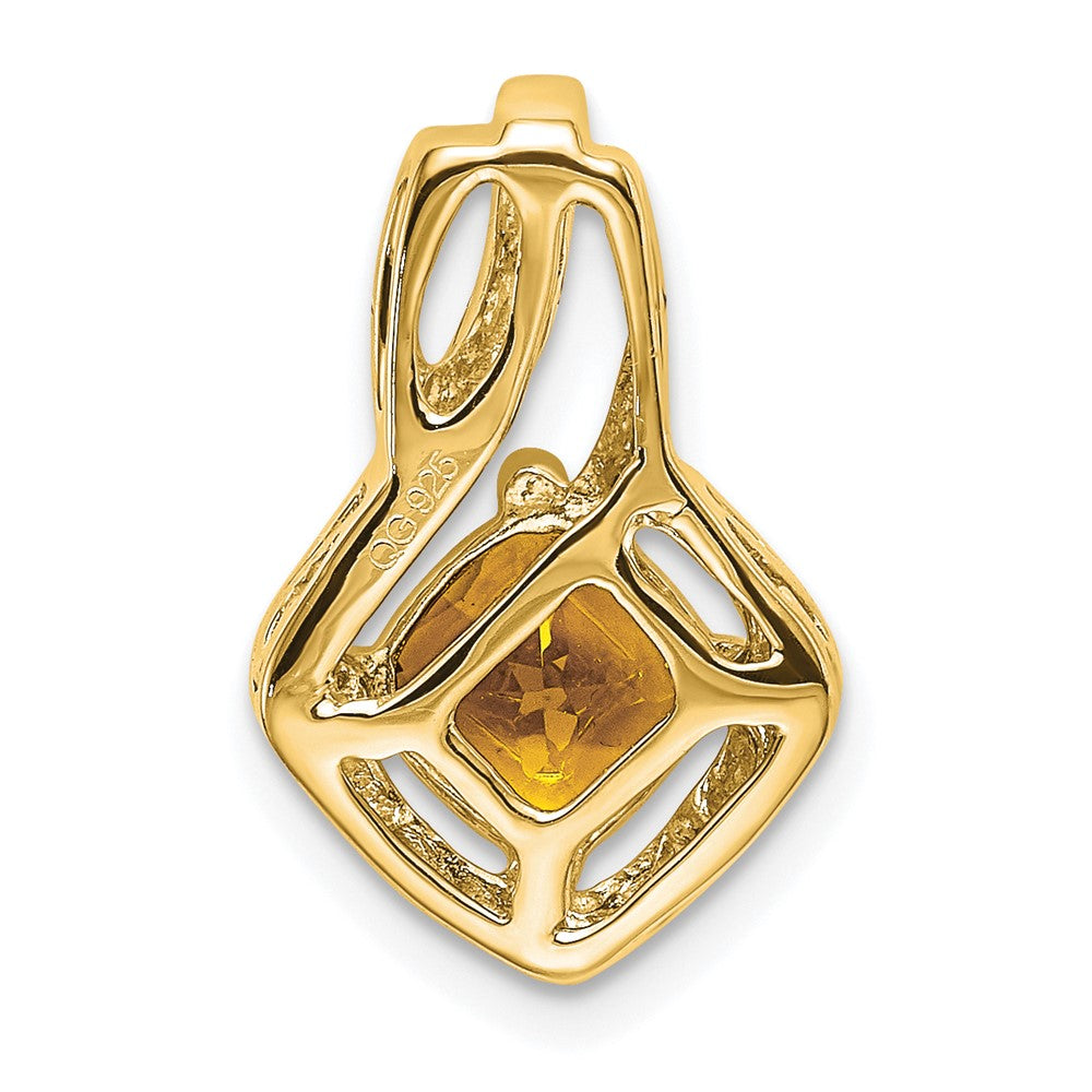 14K Gelbgold Citrin- und Diamant-Anhänger