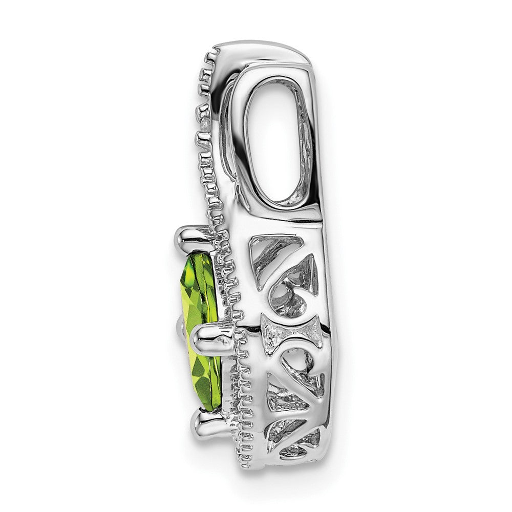 14k Weißgold Peridot- und Echtdiamant-Anhänger