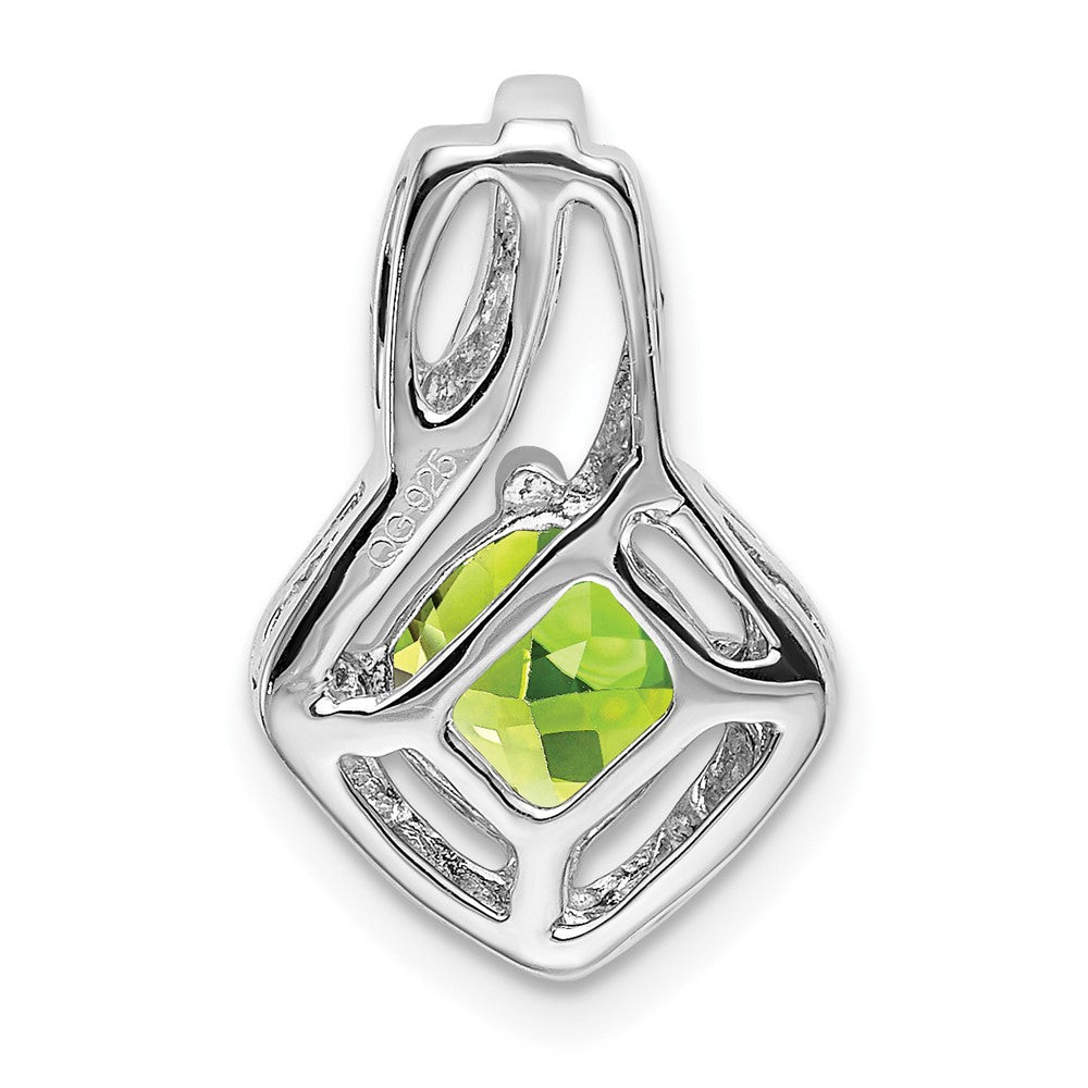 14k Weißgold Peridot- und Echtdiamant-Anhänger