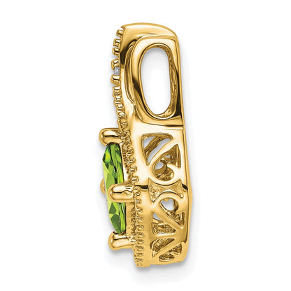 14K Gelbgold Peridot- und Echtdiamant-Anhänger