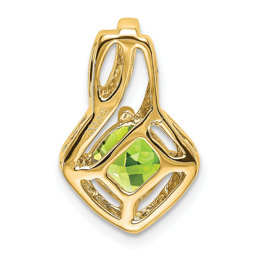 14K Gelbgold Peridot- und Echtdiamant-Anhänger