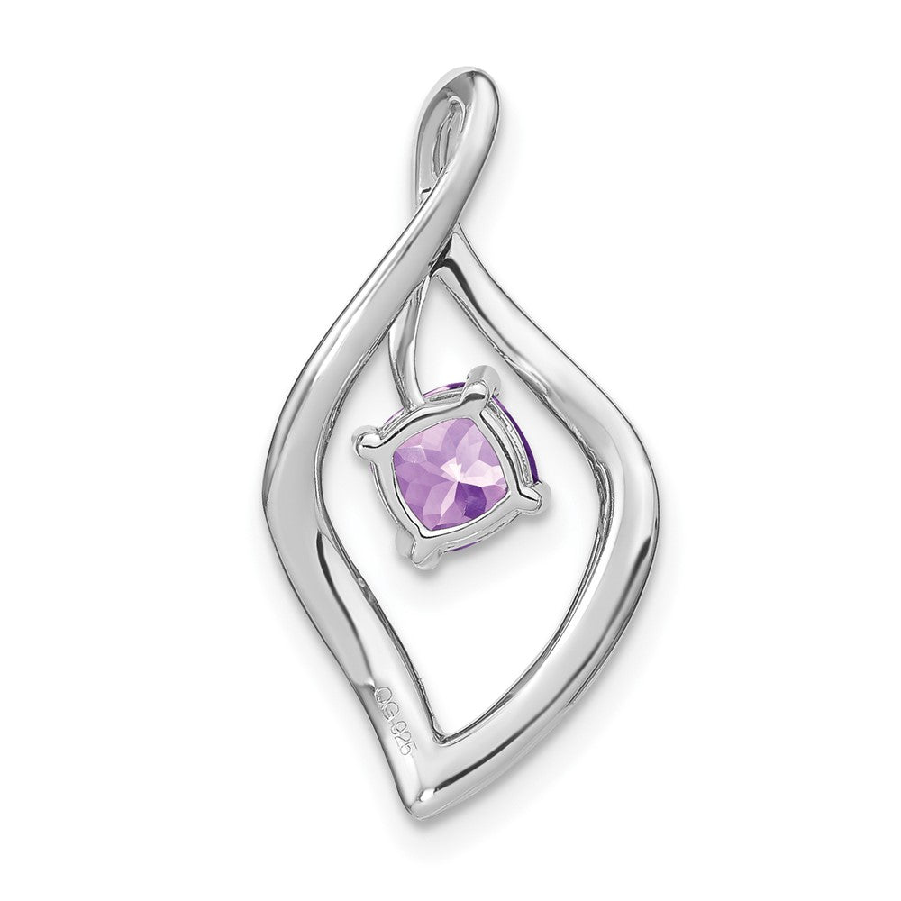 14 K Weißgold Anhänger mit Amethyst und echtem Diamant