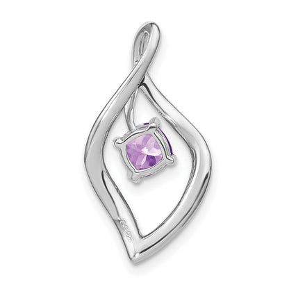 14 K Weißgold Anhänger mit Amethyst und echtem Diamant
