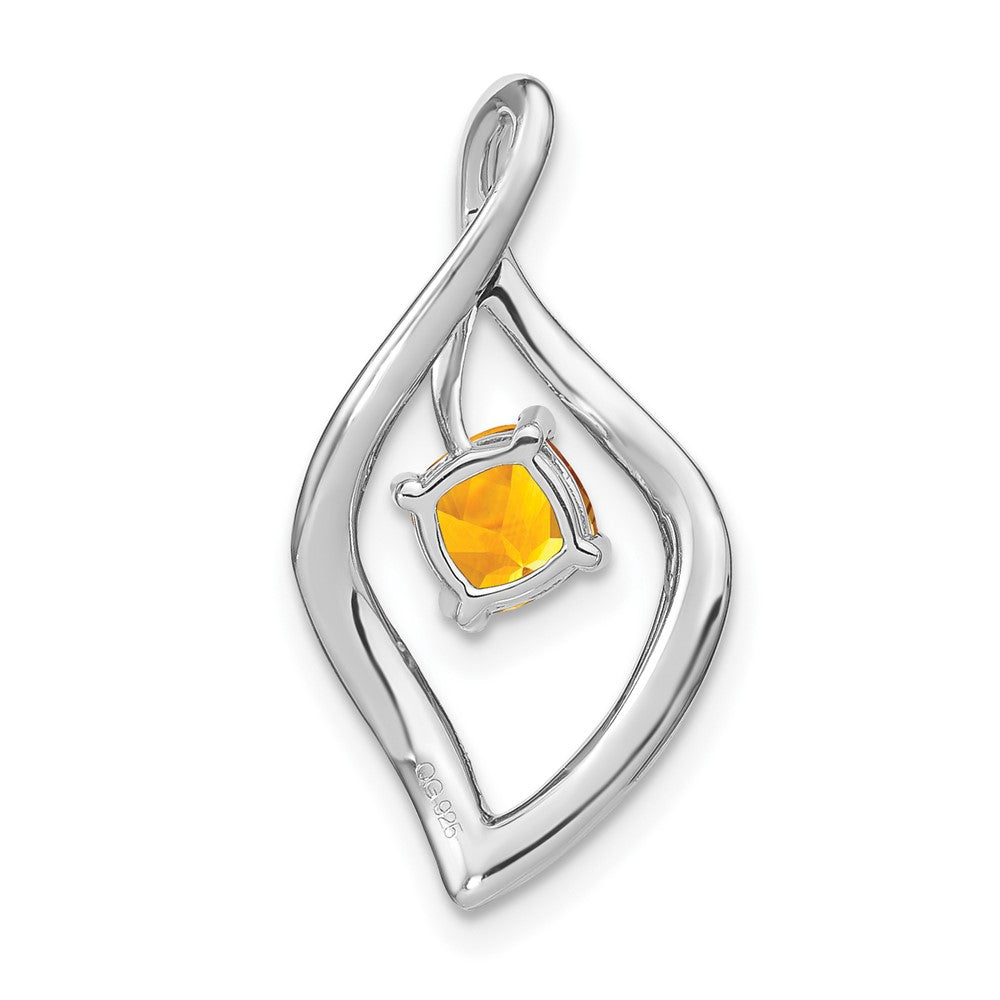 14K Weißgold Citrin- und Echtdiamant-Anhänger